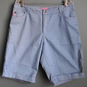 Woman Within Blue Modern Fit Bermuda Shorts, Women's Size 14W